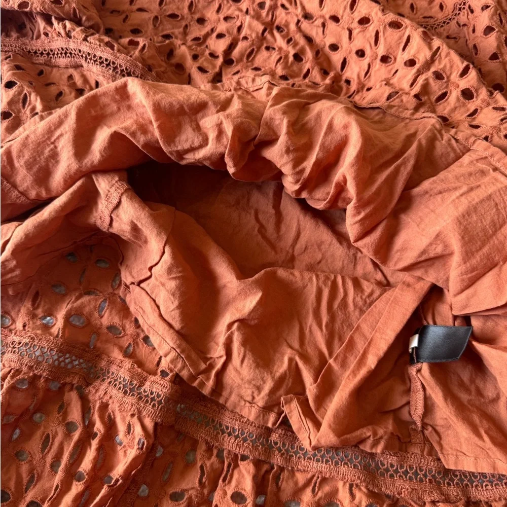 Chic Lace Maxi Dress in Terracotta - Picture 9 of 12